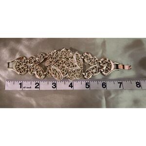 Sarah Coventry Bracelet Vintage Gold Tone Filigree Openwork Statement 7.5"